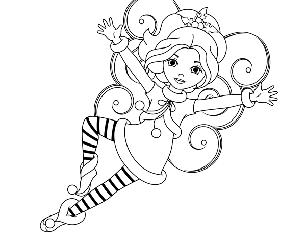 Christmas fairy leprechaun coloring page - Coloringcrew.com