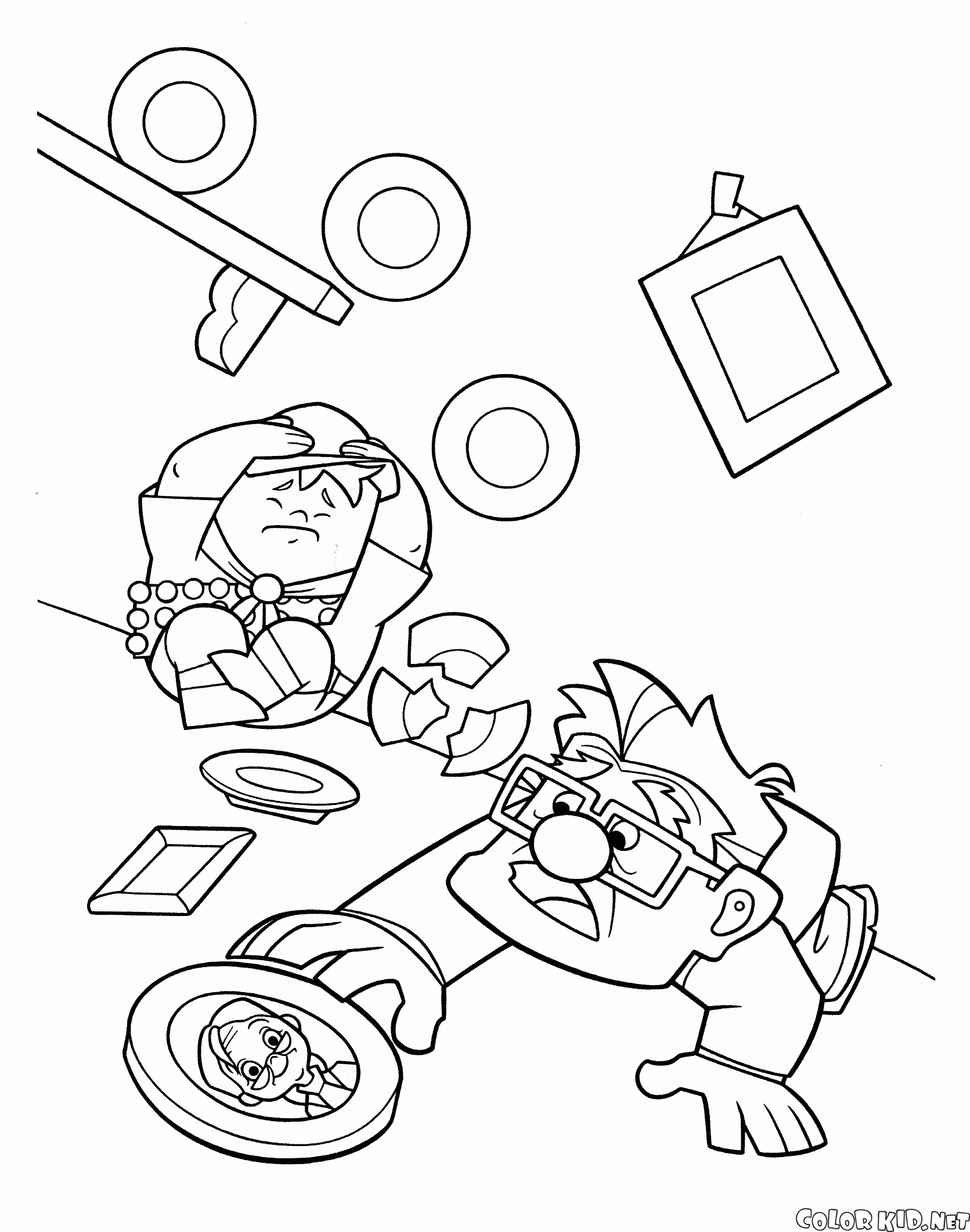 Coloring page - House is hit by a storm