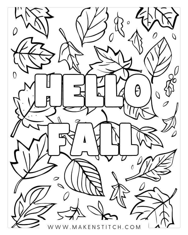 Fall Coloring Pages - Makenstitch