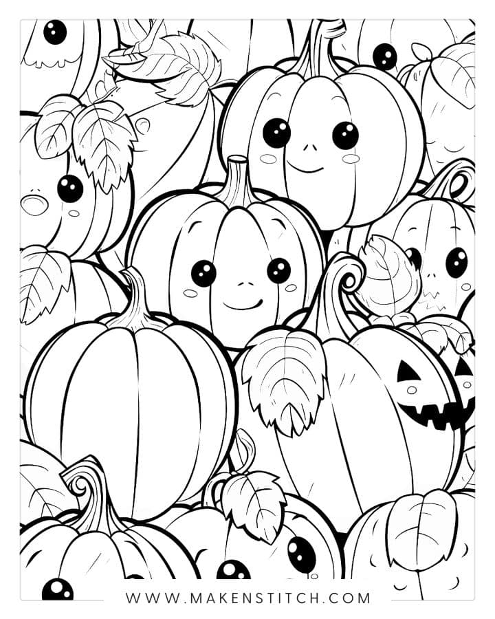 Pumpkin Coloring Pages - Makenstitch