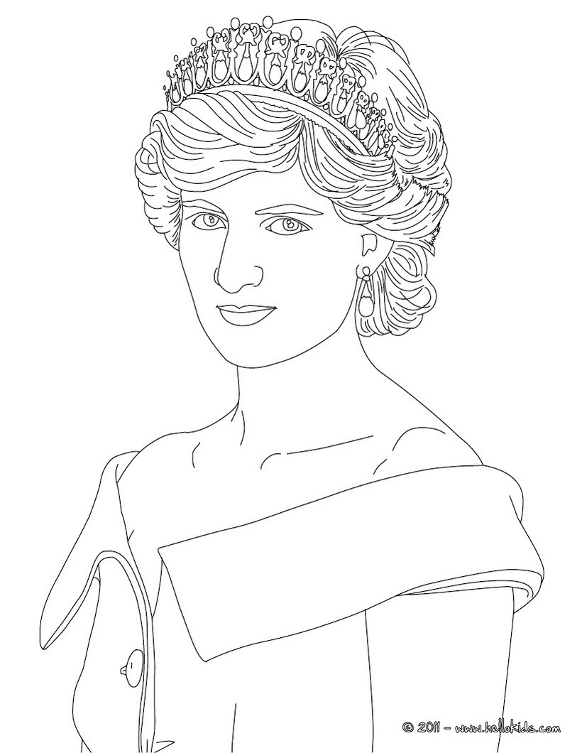 Princess diana of wales coloring pages - Hellokids.com