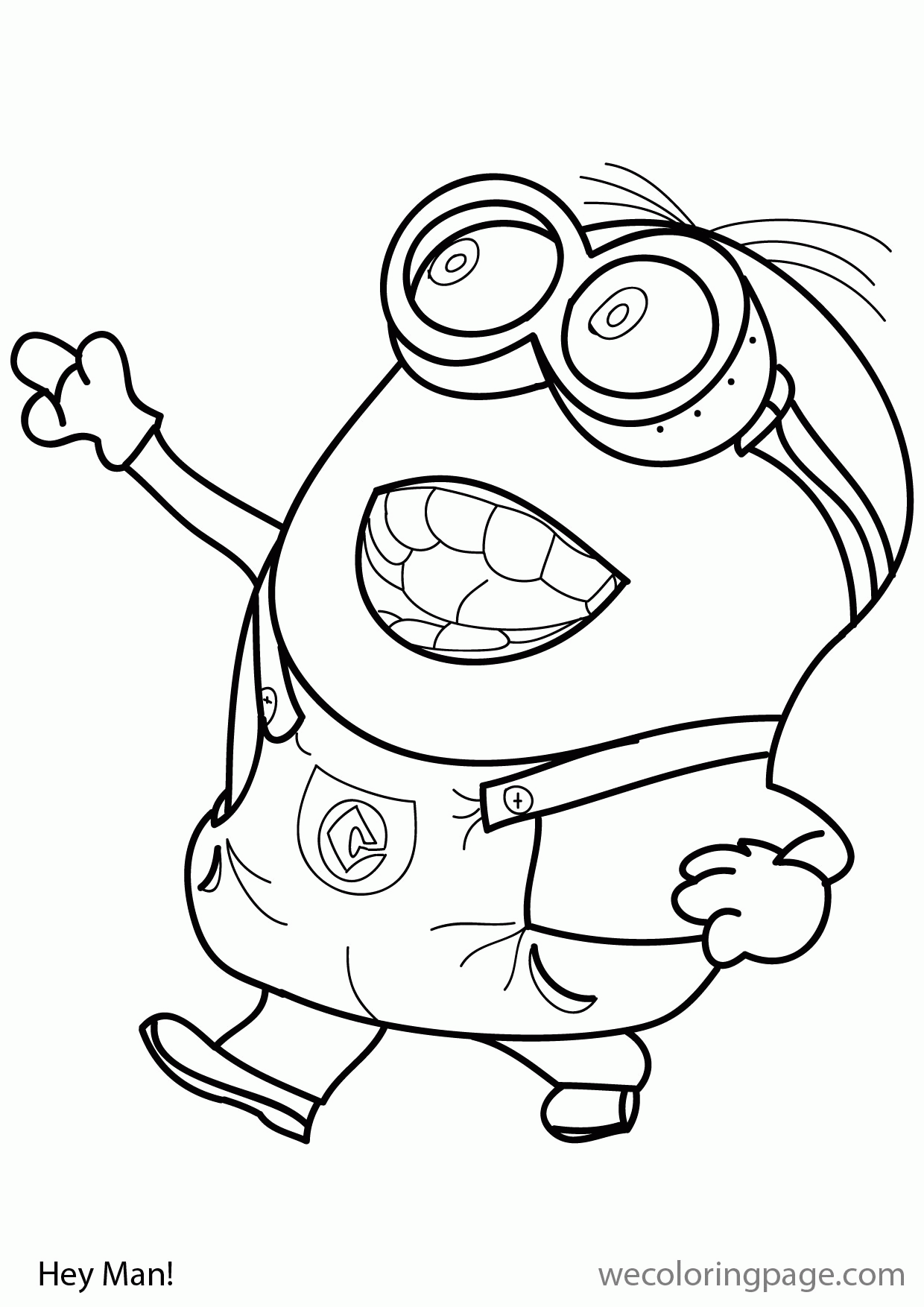 Minion_dave_hey_man_coloring_page 01 | Wecoloringpage