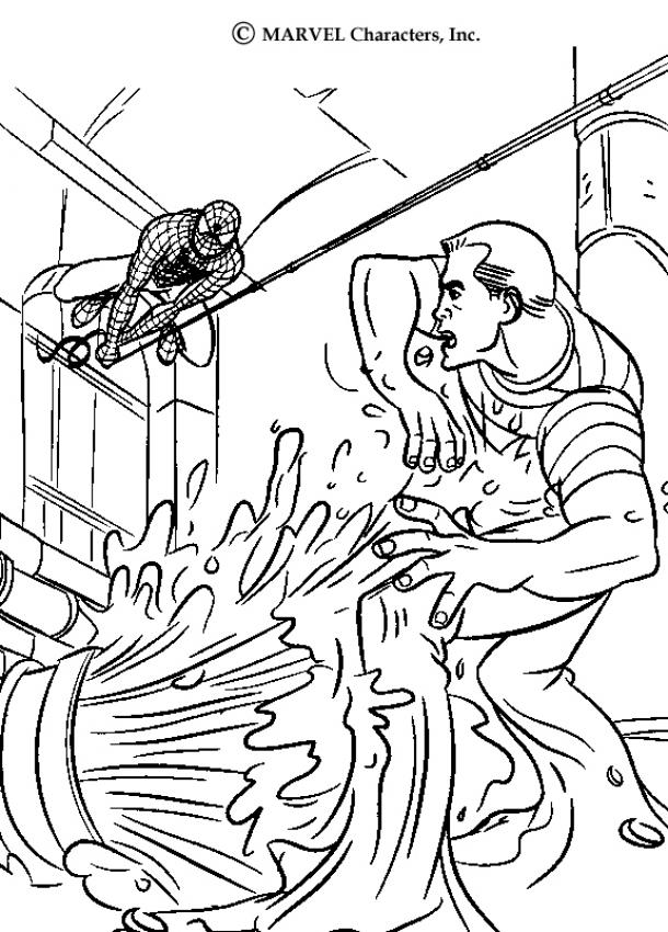 Spiderman and sandman coloring pages - Hellokids.com