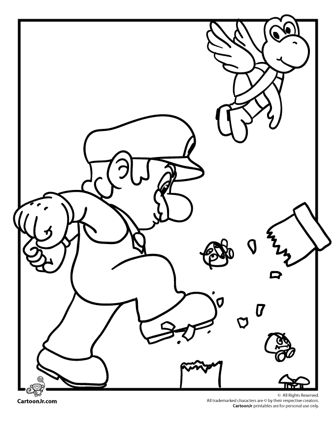 Mario Coloring Pages Cartoon Jr | Games Loveres
