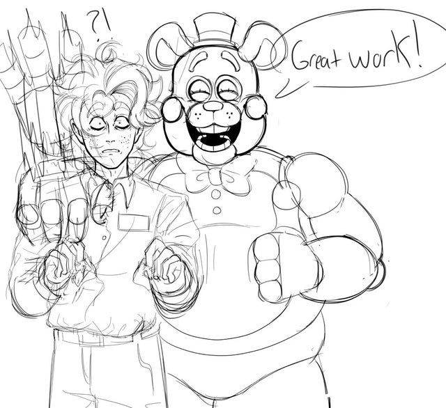 Michael Afton with toy animatronics sketches : r/fivenightsatfreddys
