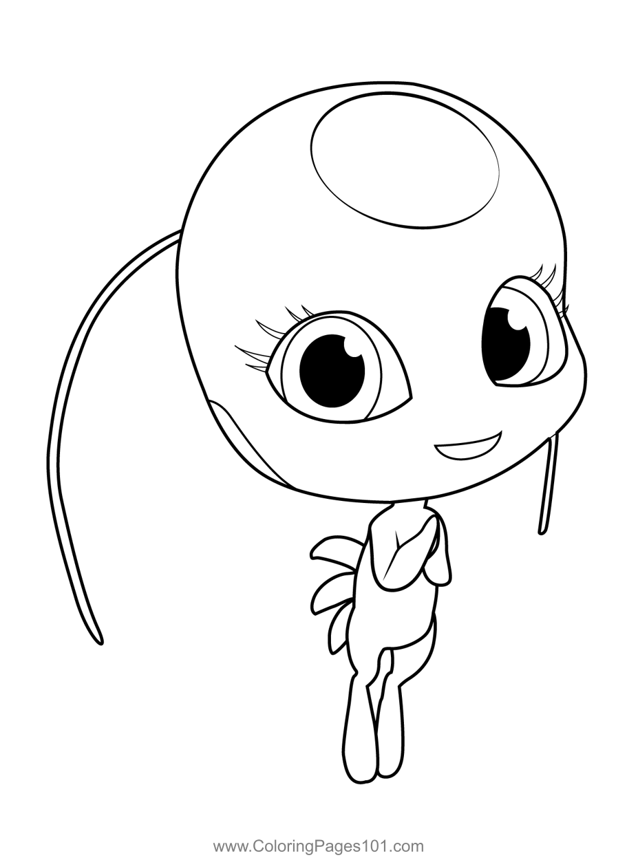 Tikki Kwami Miraculous Ladybug Coloring Page for Kids - Free Miraculous  Ladybug Printable Coloring Pages Online for Kids - ColoringPages101.com | Coloring  Pages for Kids