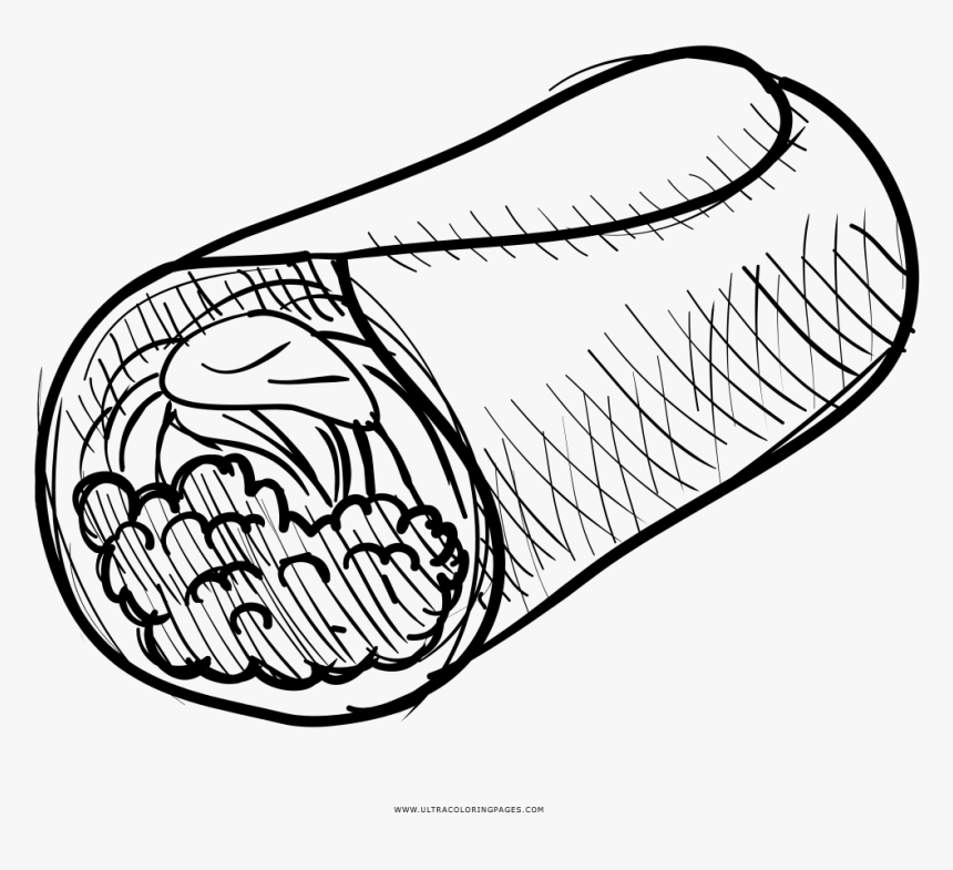 Coloring Page Ultra Pages - Burrito Coloring Pages, HD Png Download ,  Transparent Png Image - PNGitem