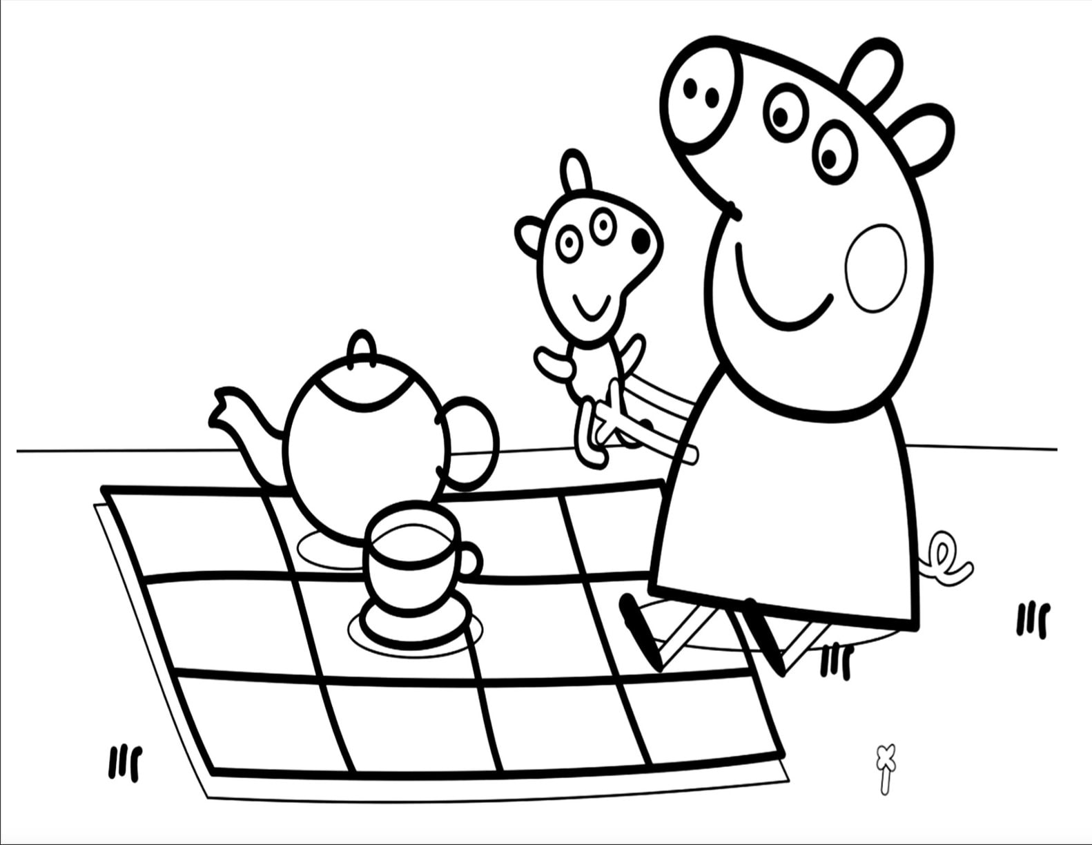 Peppa Pig Children's Coloring Pages - Etsy Sweden