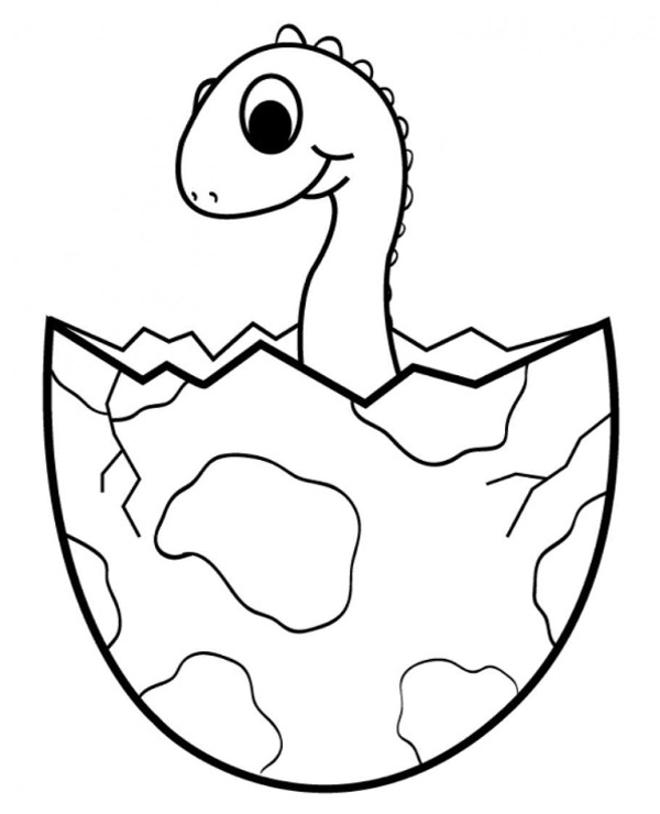 A little dinosaur in egg coloring page - Topcoloringpages.net
