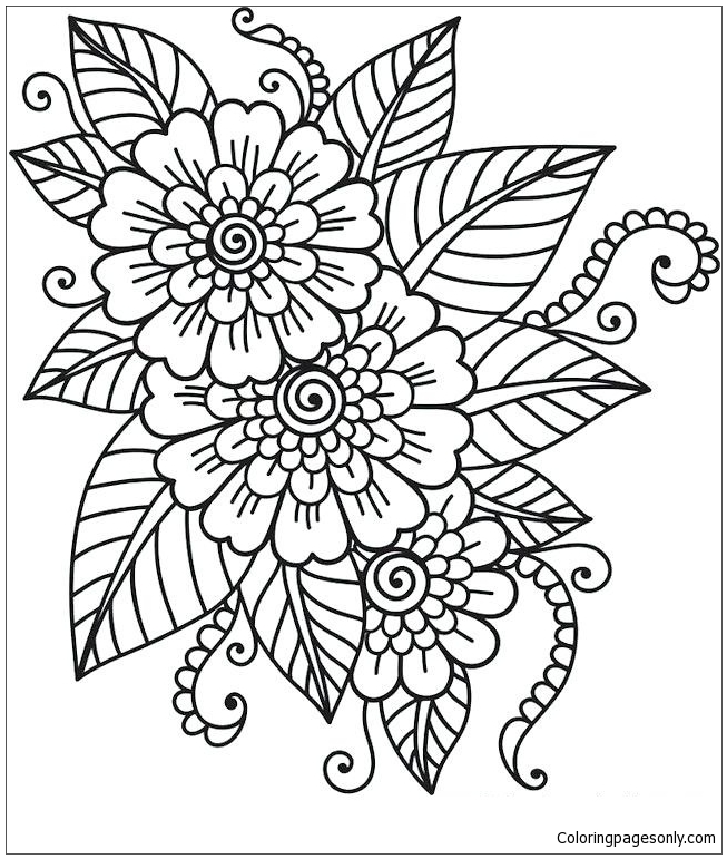 Beautiful Flower Coloring Pages - Flower Coloring Pages - Coloring Pages  For Kids And Adults