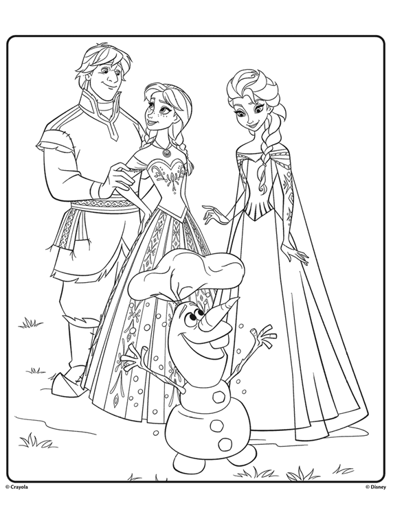 Anna, Elsa & Olaf Frozen 1 | Free Coloring Pages | Crayola.com | crayola.com