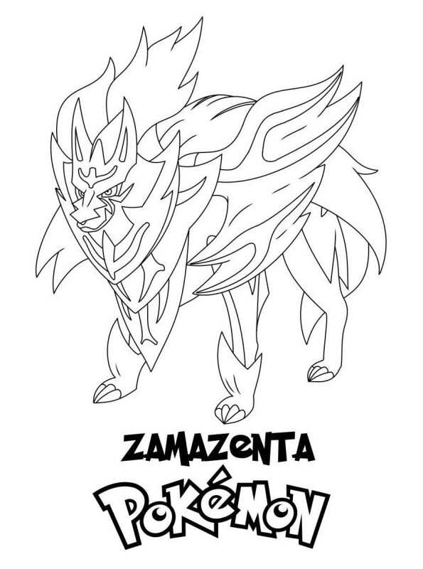 Kids-n-fun.com | Coloring page Pokemon Sword and Shield Zamazenta