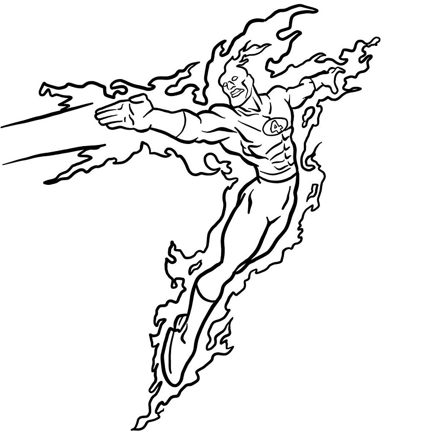 Human Torch Coloring Page - Free Printable Coloring Pages for Kids