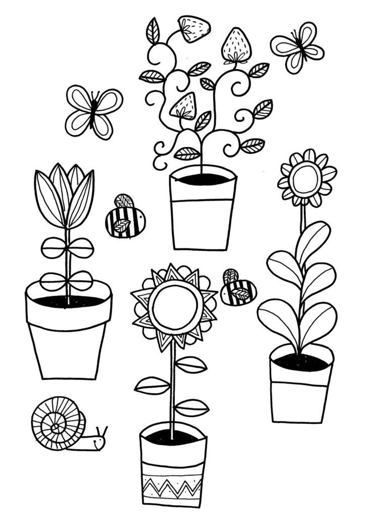 Garden Coloring Pages ⋆ coloring.rocks! | Garden coloring pages, Flower coloring  pages, Coloring pages for kids