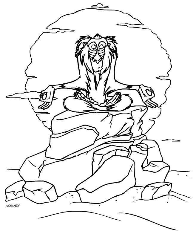 Rafiki Coloring Page Lion King – coloring.rocks!