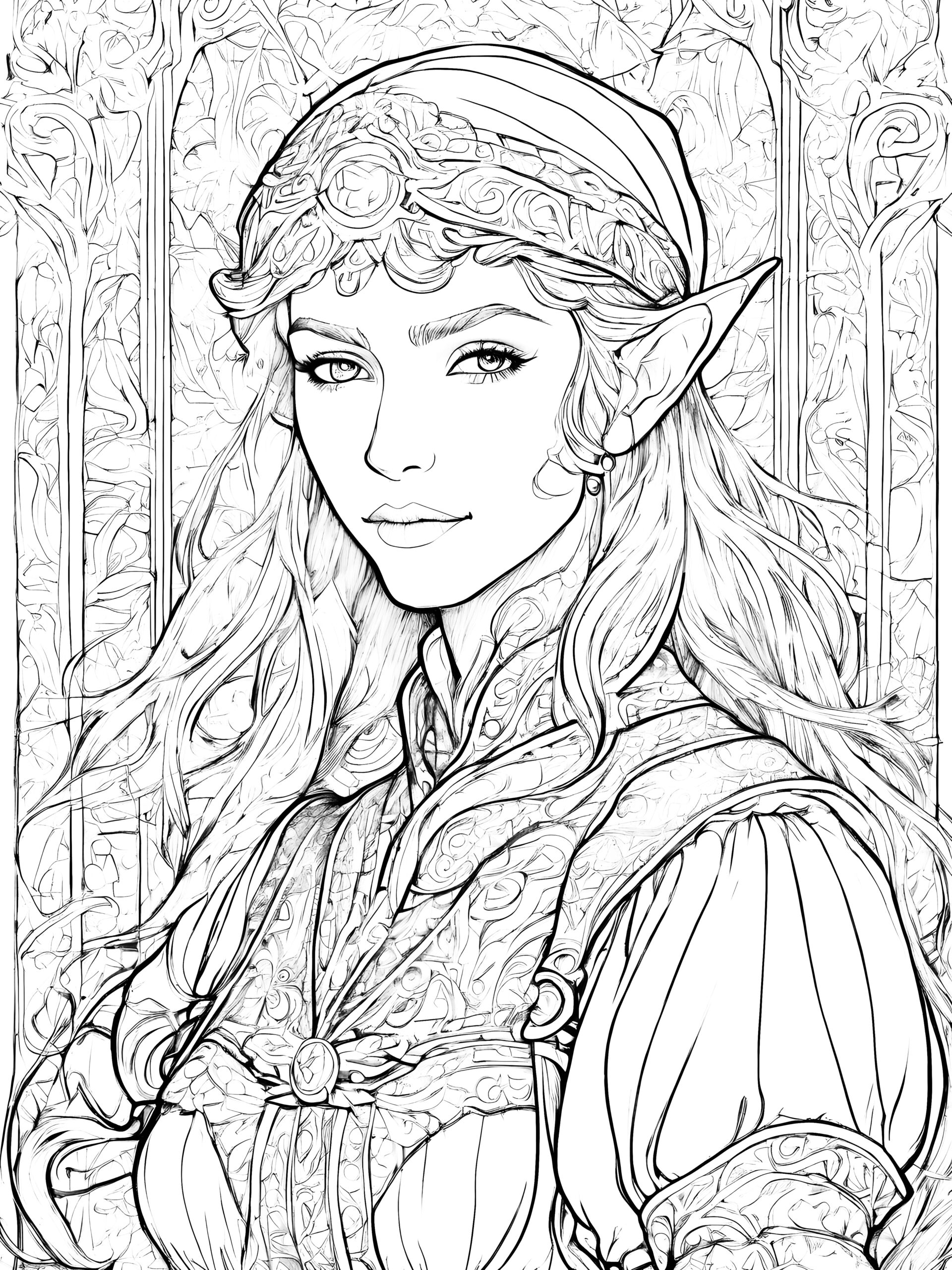 Lady Elf Coloring Page – Elegant ...