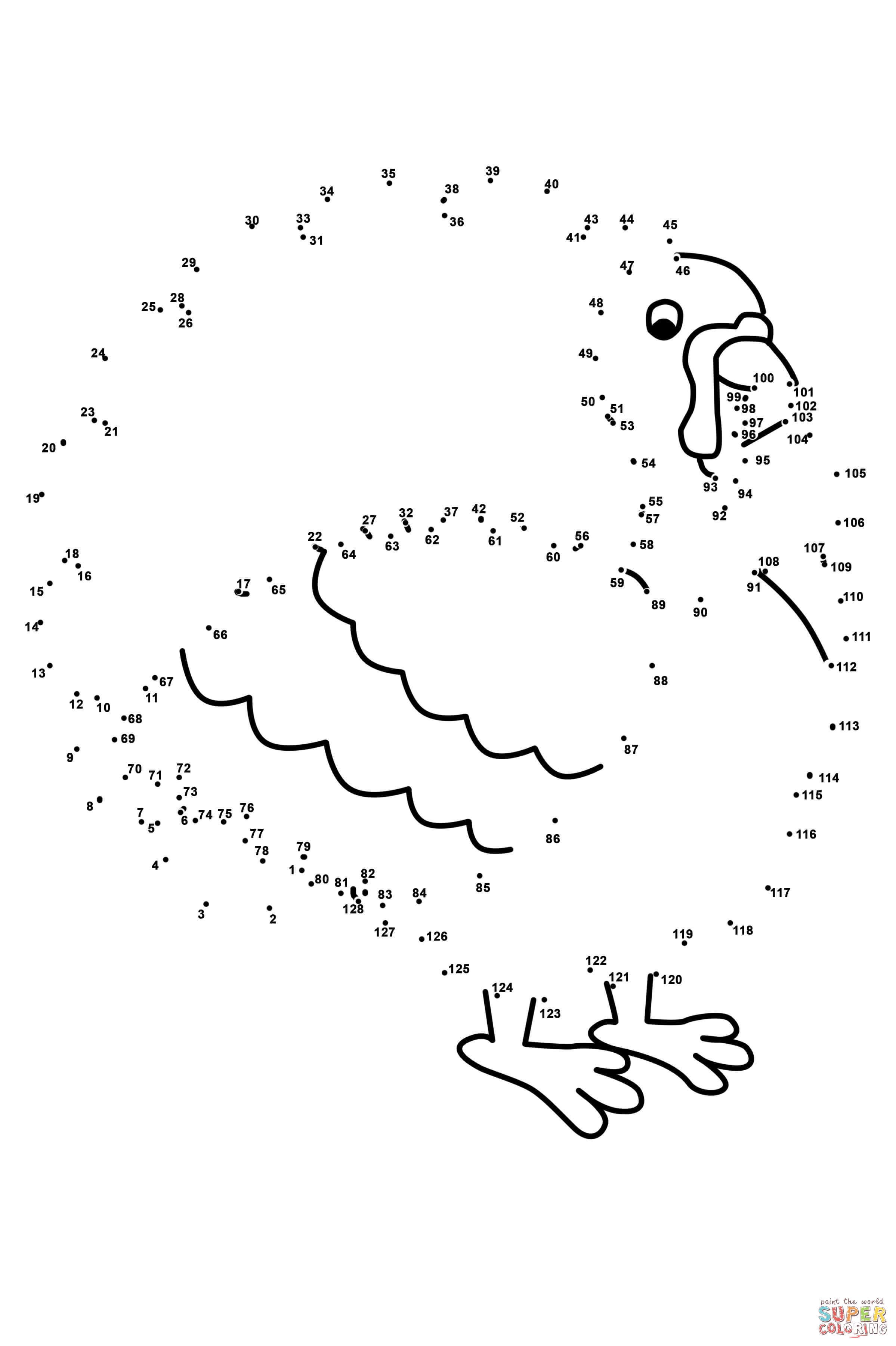 Turkey Bird dot to dot from Holidays category. Select from 27569 ...