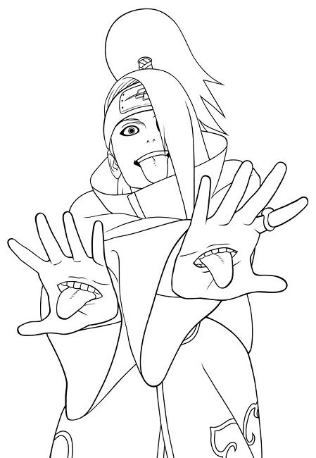 naruto coloring pages akatsuki | Naruto sketch, Sketches