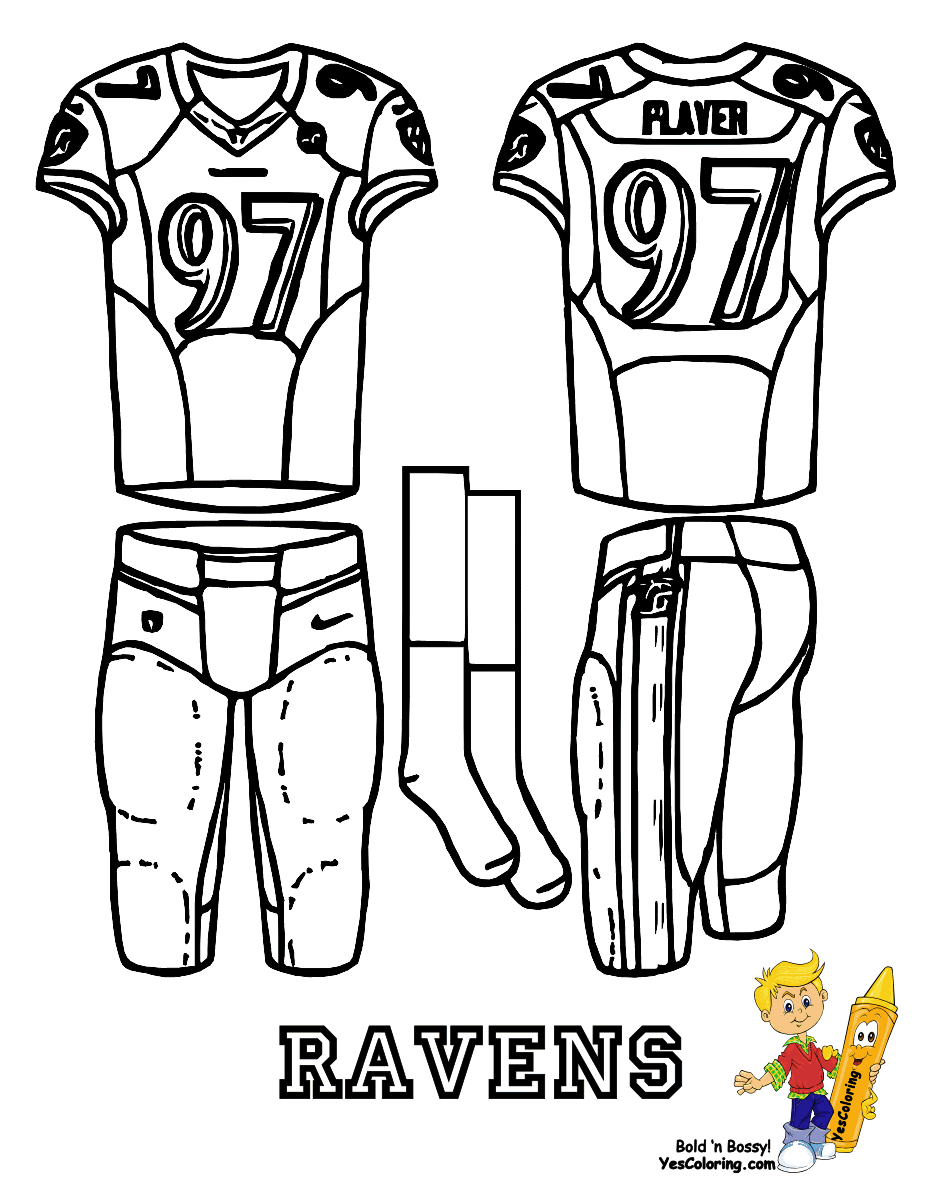 Coloring Sheet 03_baltimore_ravens_football_uniform_at_coloring Pages Book  For Kids Boys Free Printable Football Giants Footballs Cheerleader –  Approachingtheelephant