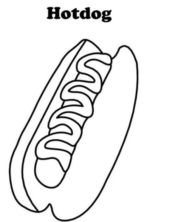 hotdog coloring pages of food (With images) | Dog coloring page ...