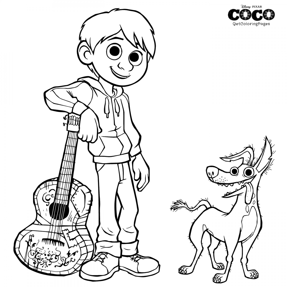 Dante And Miguel Coco Coloring Page | Disney coloring pages ...