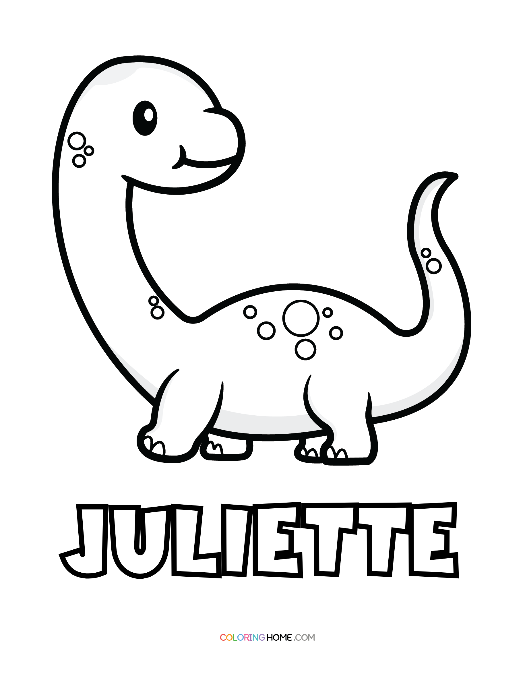 Juliette dinosaur coloring page