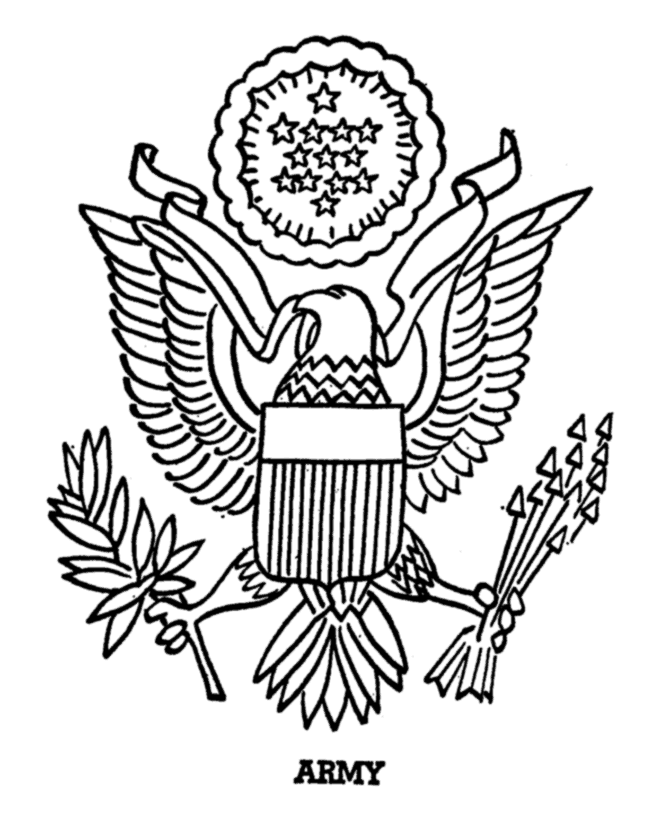 Armed Forces Day Coloring page | US Army Insigina | Veterans day coloring  page, Coloring pages, Military crafts