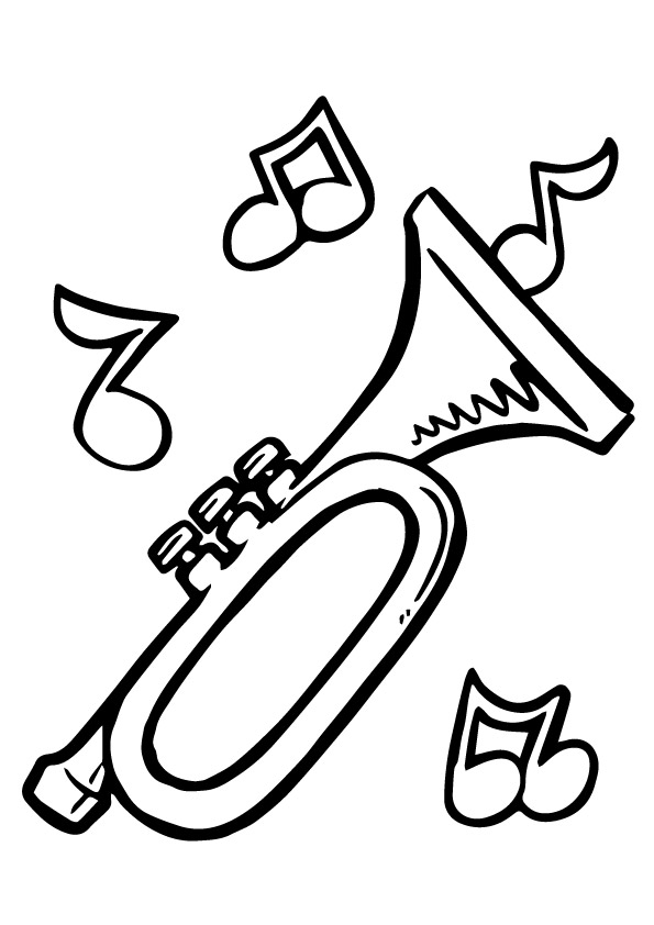 A Trumpet Coloring Page - Free Printable Coloring Pages for Kids