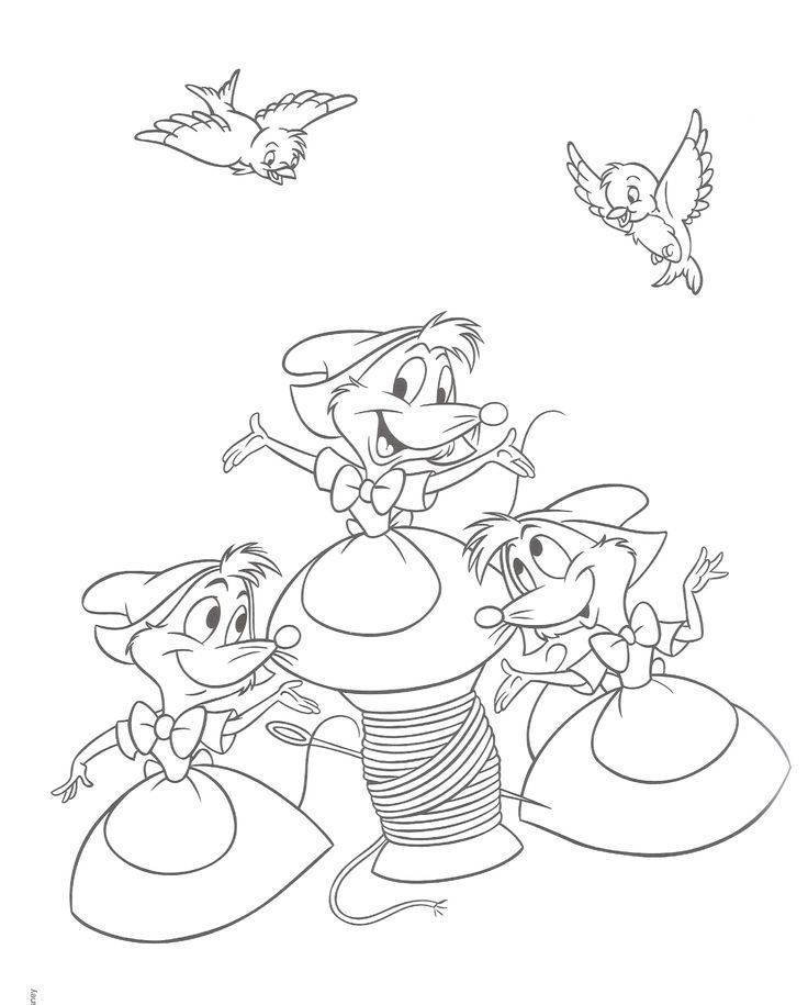 Cinderella's Mice Coloring Page Suzy - Coloring Pages For All Ages