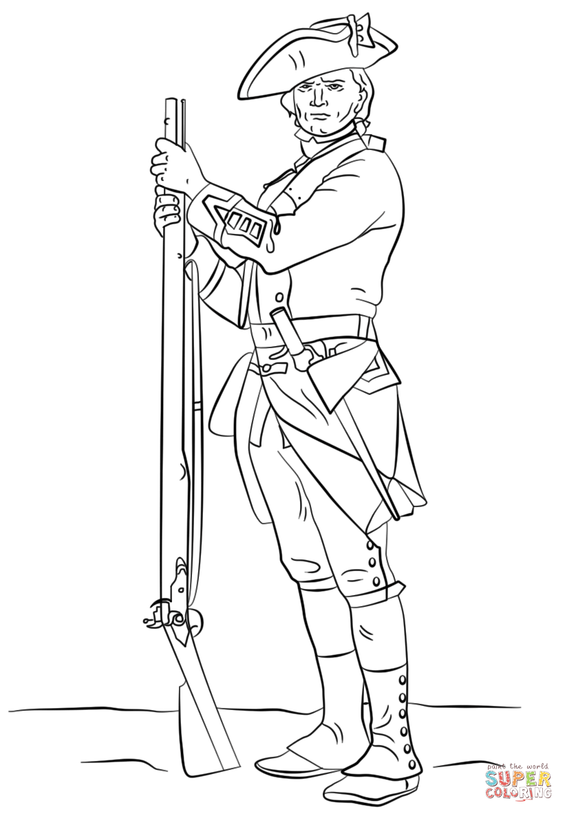British Revolutionary War Soldier coloring page | Free Printable ...