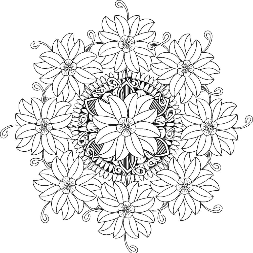 Complex Flower Mandala Coloring Page - Free Printable Coloring Pages for  Kids