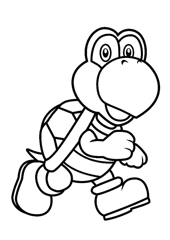 Koopa Troopa character from Super Mario Bros coloring page