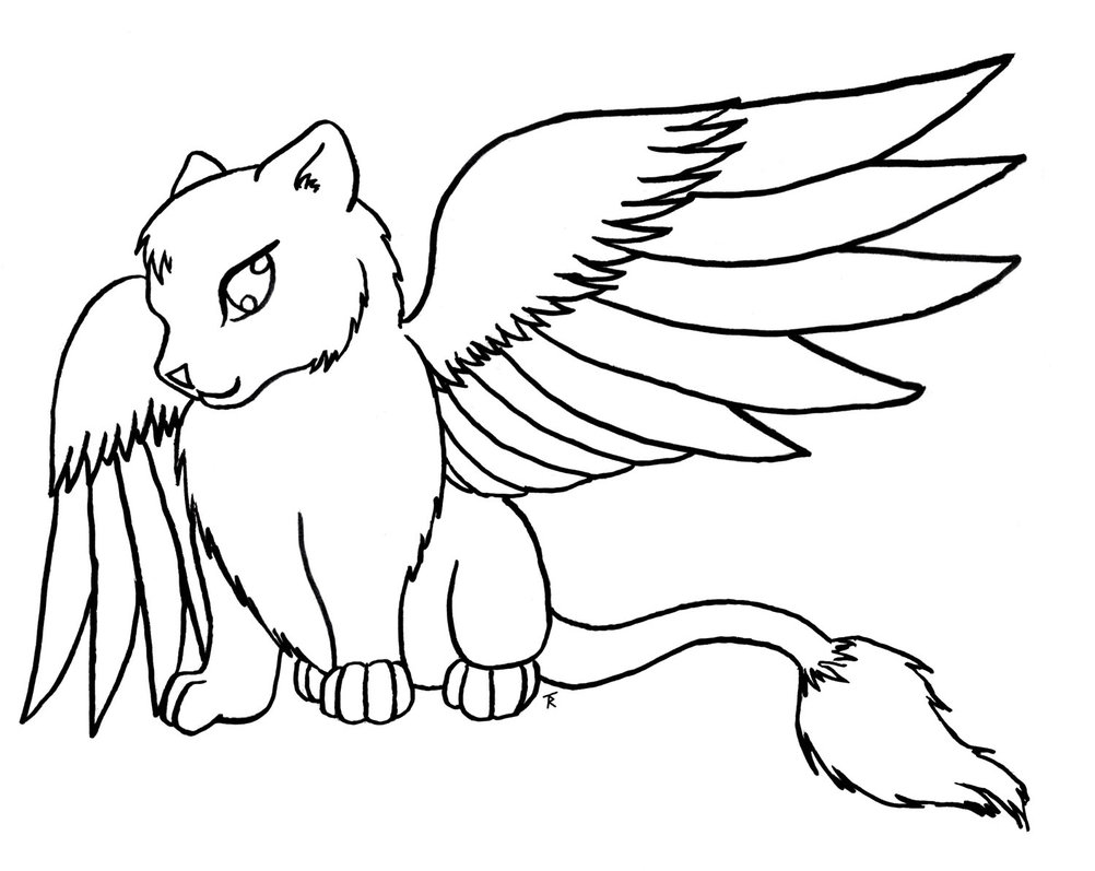 Anime Winged Cat Coloring Pages - Get Coloring Pages