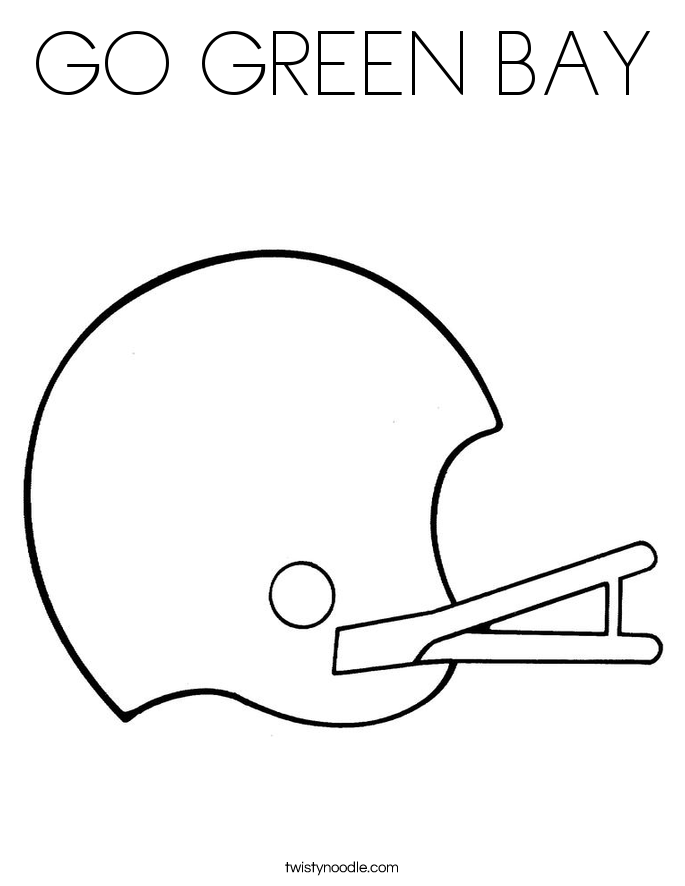 GO GREEN BAY Coloring Page - Twisty Noodle
