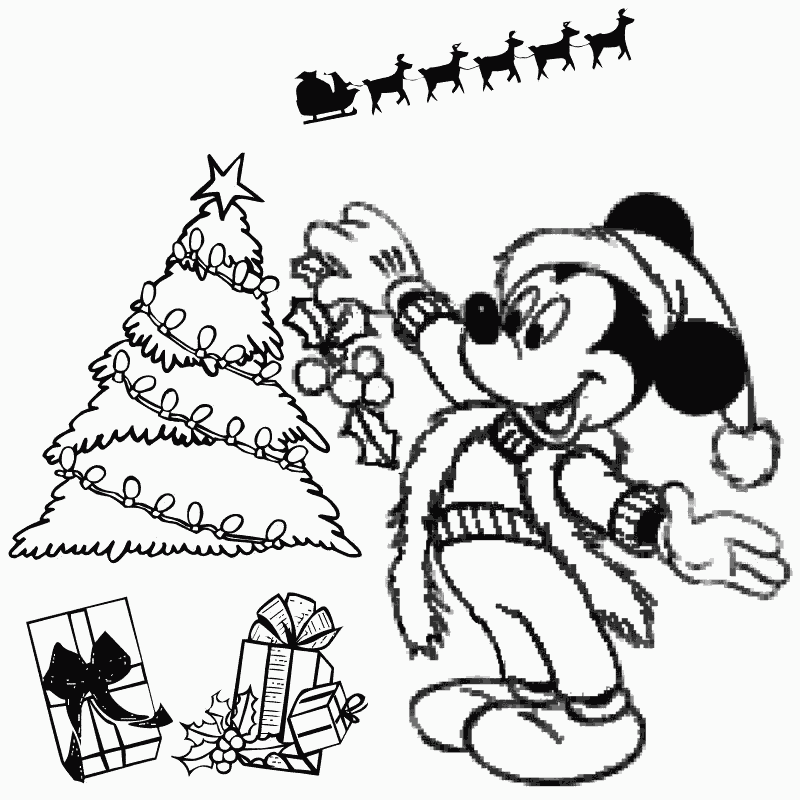 Happy Holiday Mickey mouse Christmas Coloring Pages