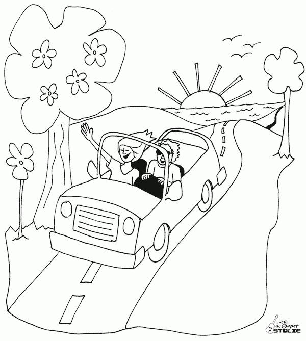 driving coloring page - Coloring.com | Cute clipart, Coloring pages, Digi  stamps