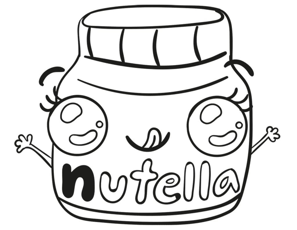 Kawaii Nutella 6 Coloring Page - Free Printable Coloring Pages for Kids