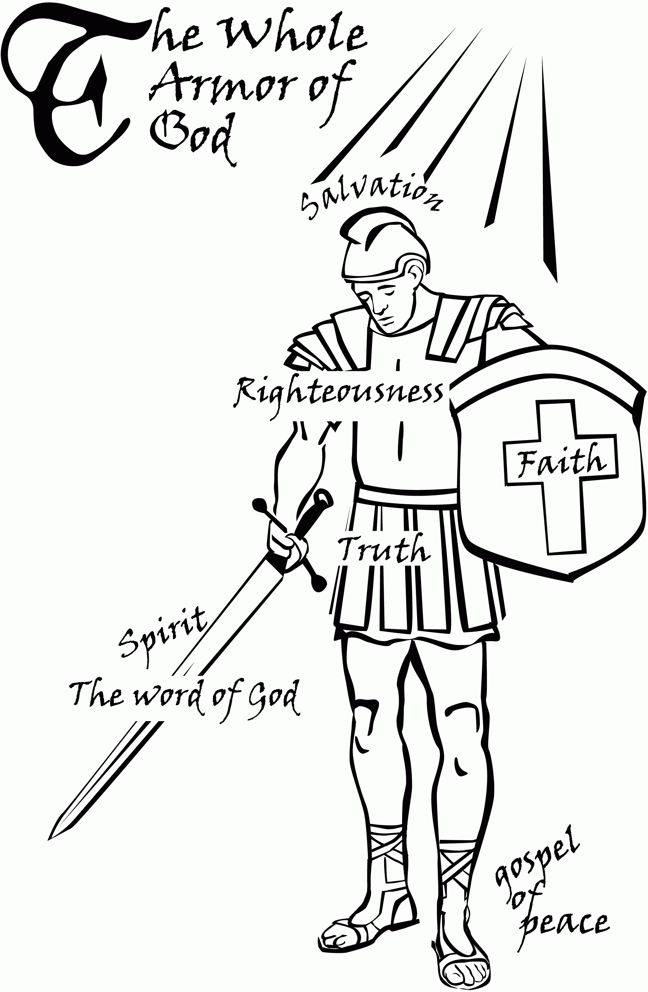 Armor Of God Coloring Page - Coloring Pages For All Ages