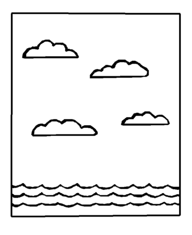 Day Two Creation Coloring Page Sketch Coloring Page