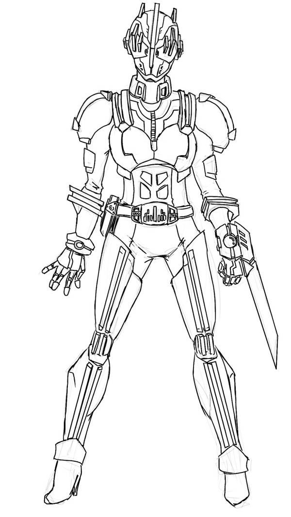 Kamen Rider Hunter Coloring Page - NetArt | Rider, Kamen rider, Coloring  pages