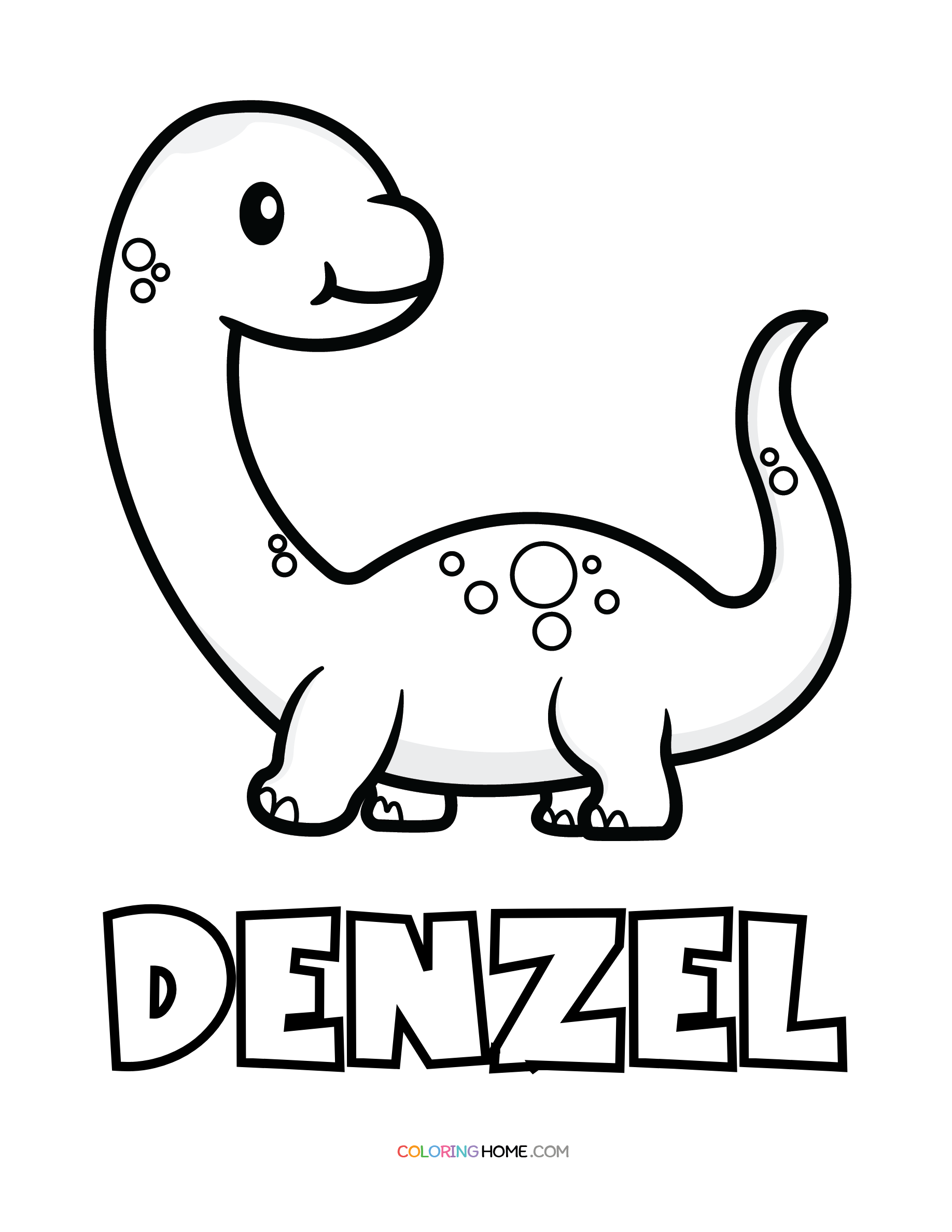 Denzel dinosaur coloring page