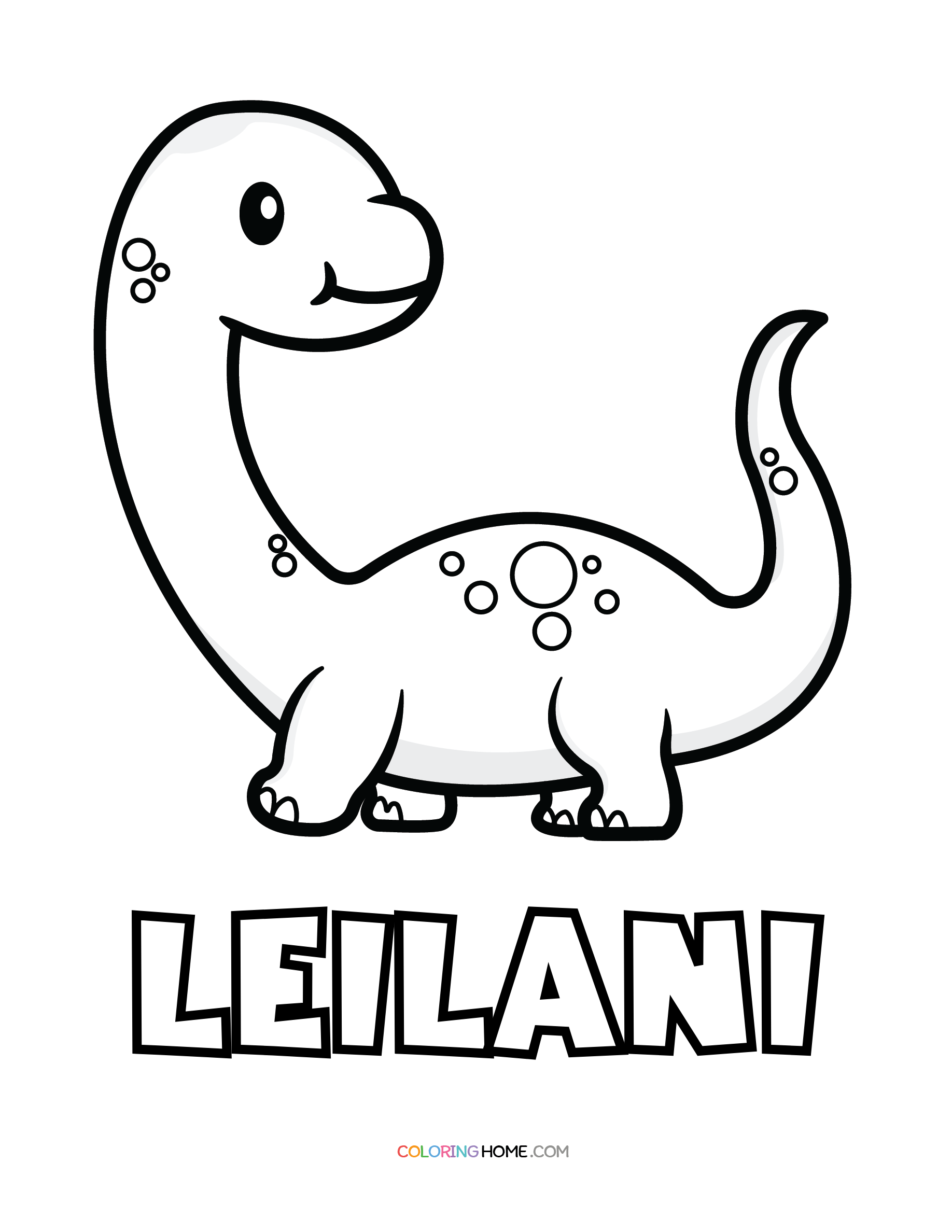 Leilani dinosaur coloring page