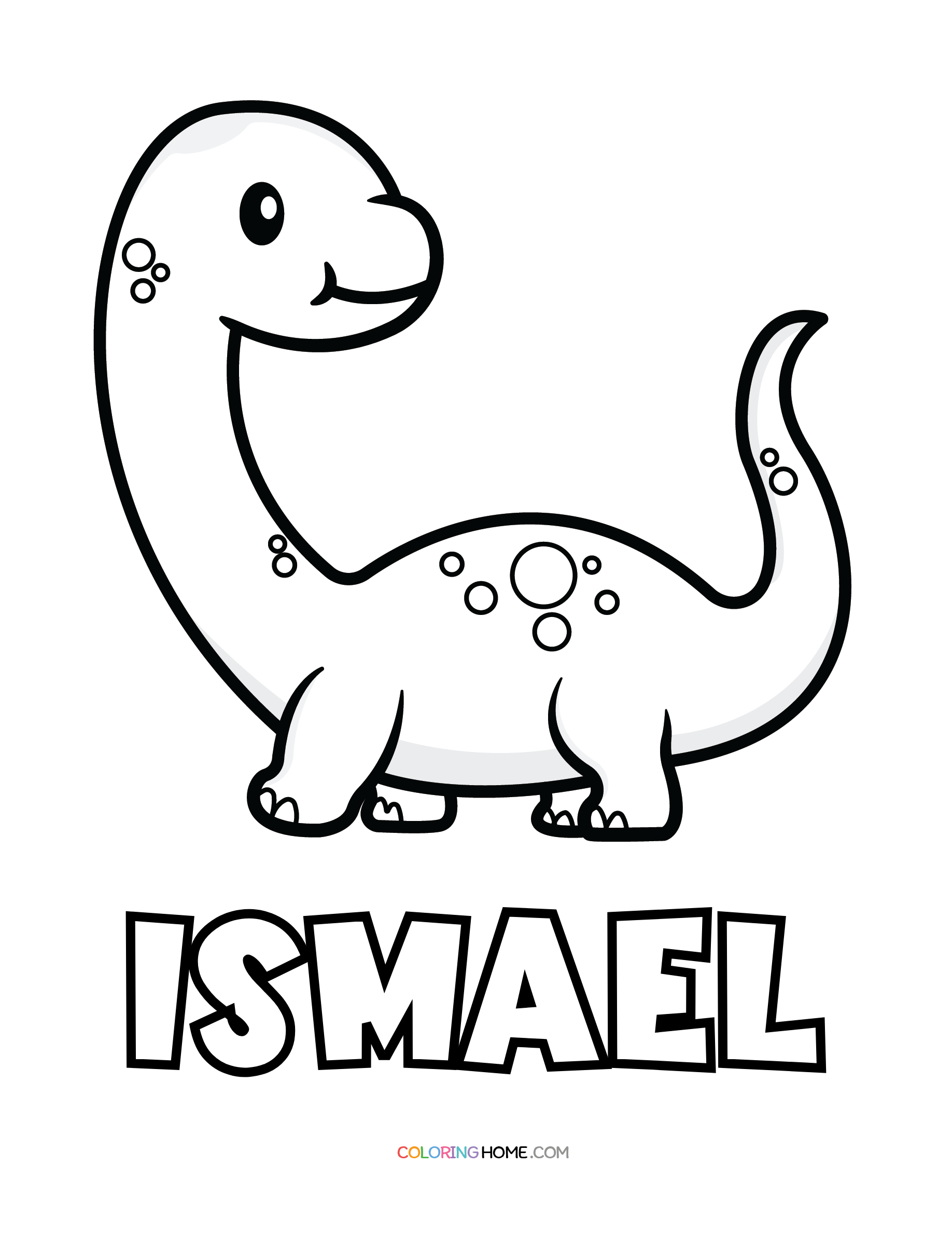 Ismael dinosaur coloring page