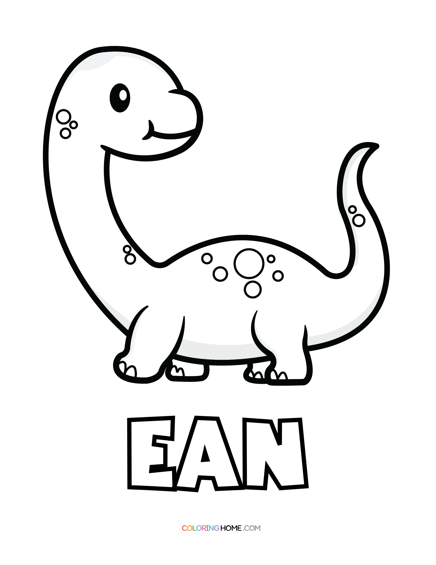 Ean dinosaur coloring page