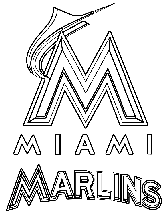Miami Marlins Logo Coloring Pages - MLB Coloring Pages - Coloring Pages For  Kids And Adults