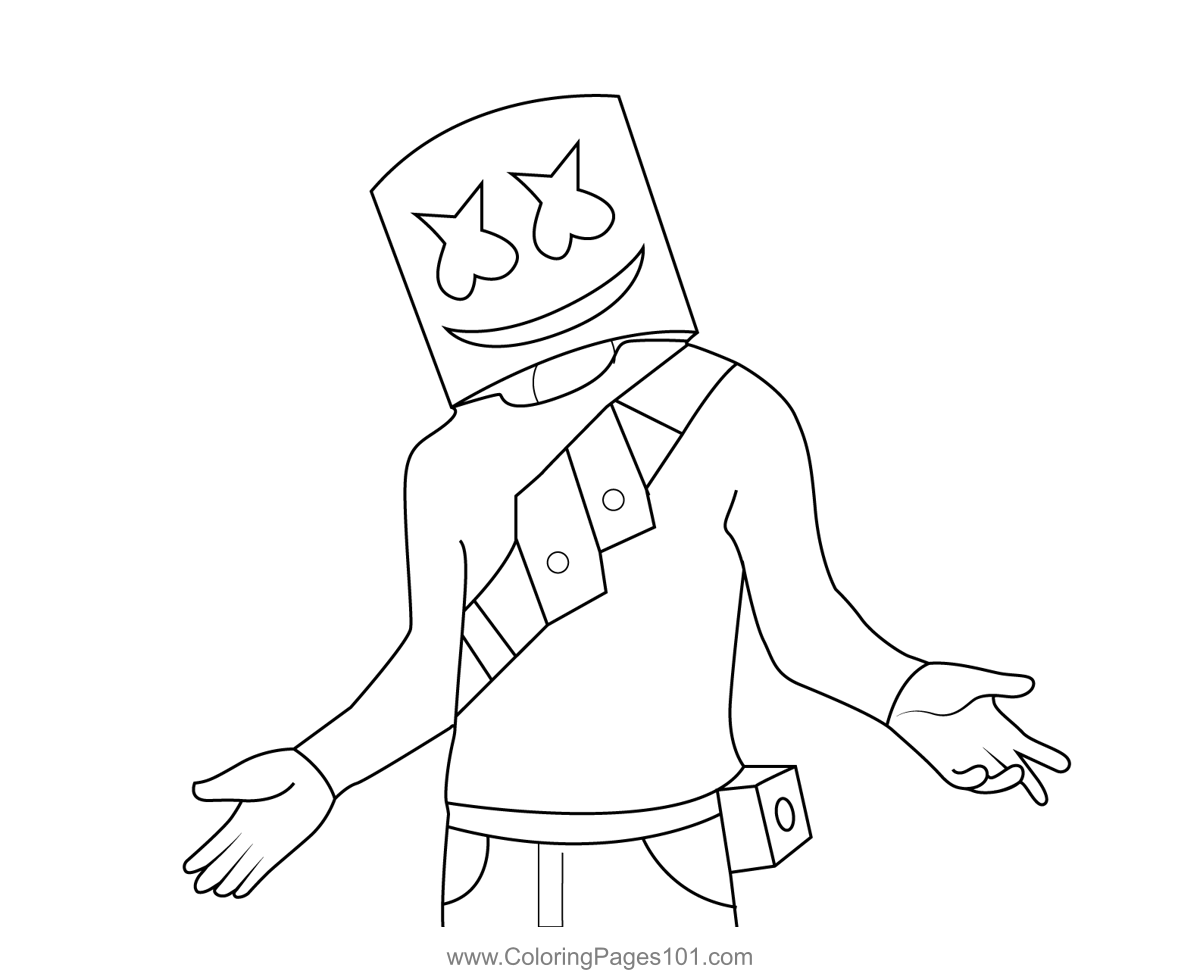Marshmello Fortnite Coloring Page for Kids - Free Fortnite Printable Coloring  Pages Online for Kids - ColoringPages101.com | Coloring Pages for Kids