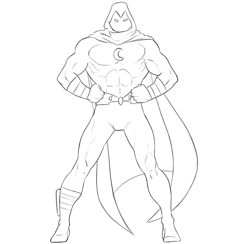 How to Draw Moon Knight - Geek-Blog.net