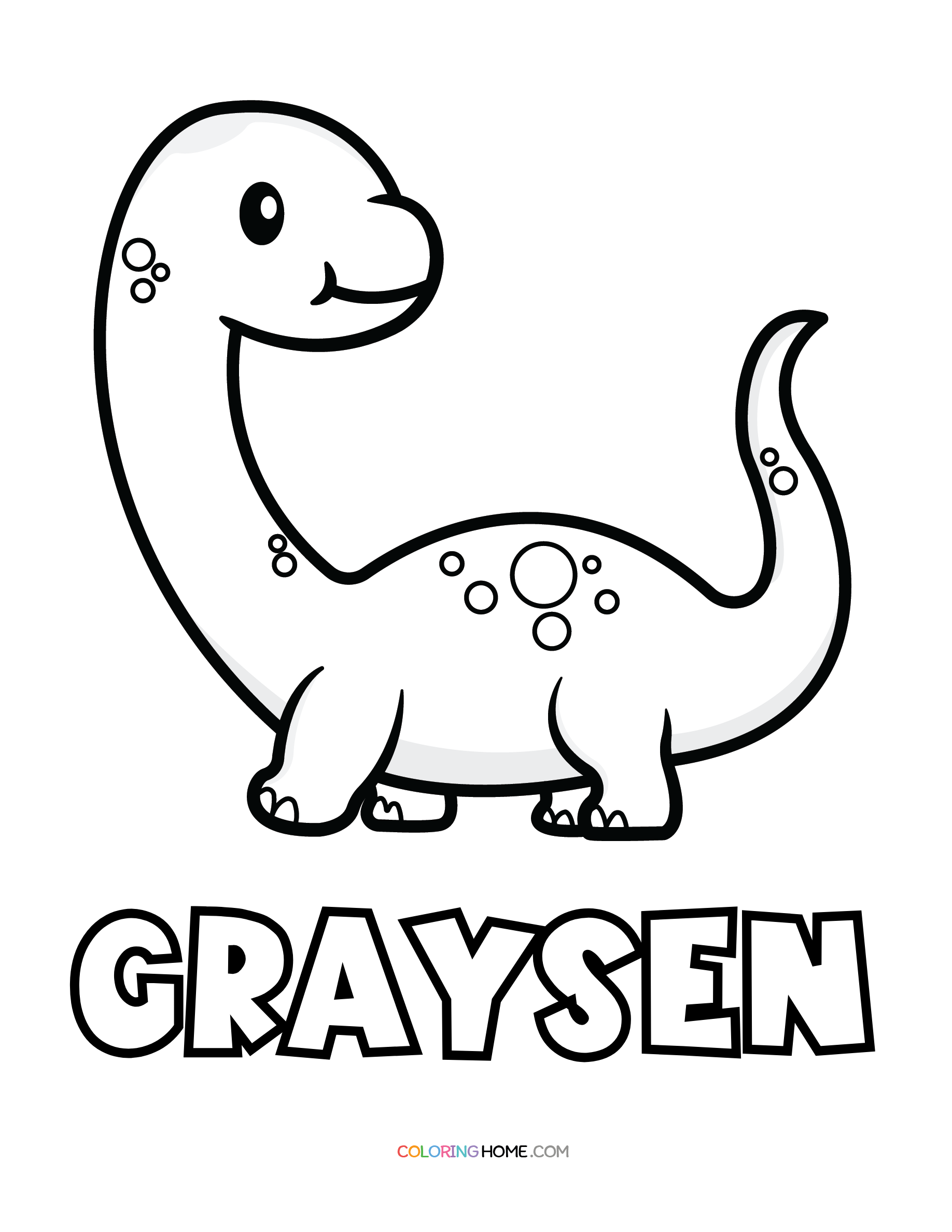 Graysen dinosaur coloring page