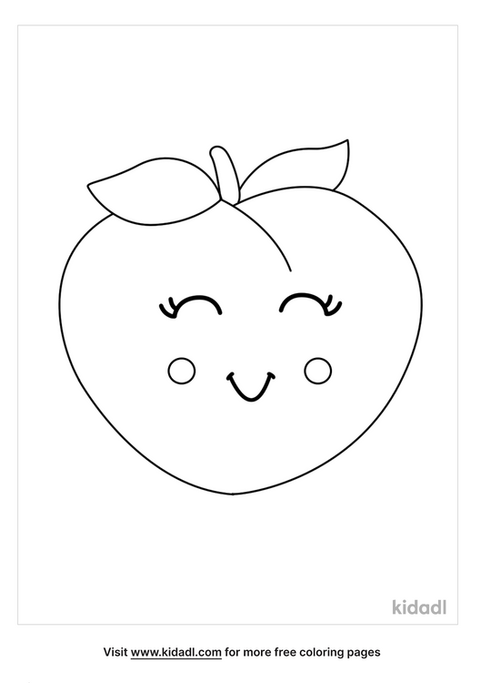 Peach Coloring Pages | Free Food Coloring Pages | Kidadl