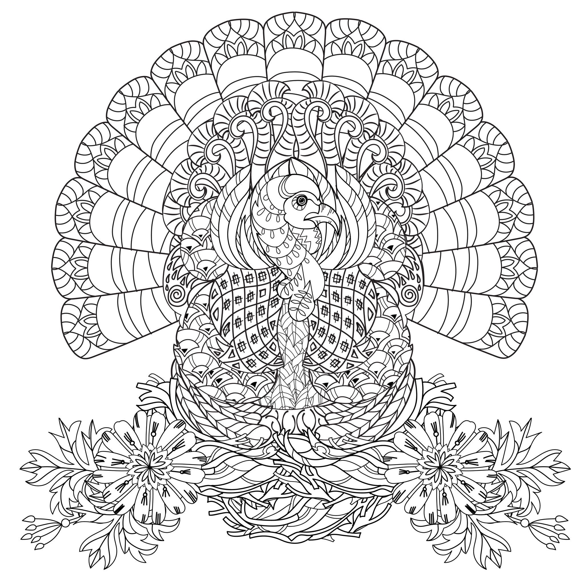 Thanksgiving - Coloring Pages for adults